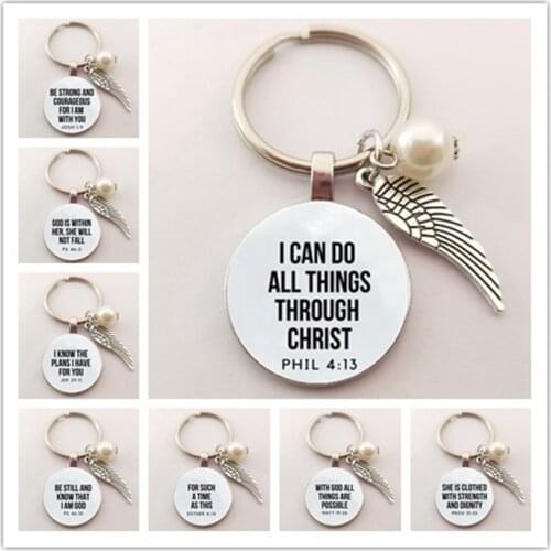 Bible verse key chains faith keychain scripture quote christian jewelry for friend women men inspirational gifts
