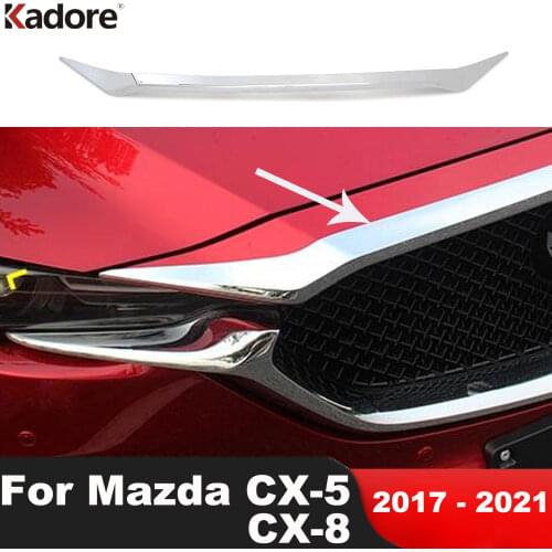 Accessories For Mazda CX5 CX-5 KF 2017 2018 2019 2020 ABS Chrome Engine Lid Cover Trim Hood Guard Garnish Protector