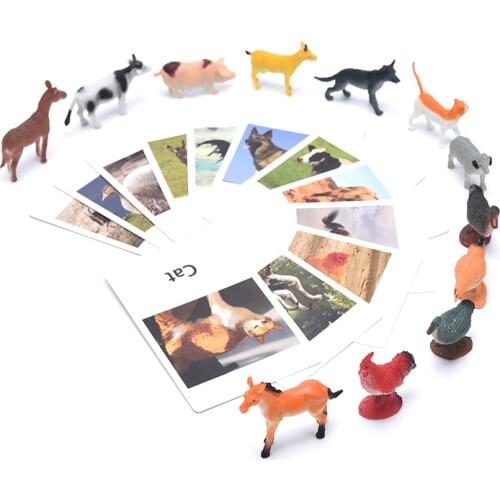 24Pcs/Set Montessori baby Learning English Animals Kids Card Early Educational practical life Toys For Children