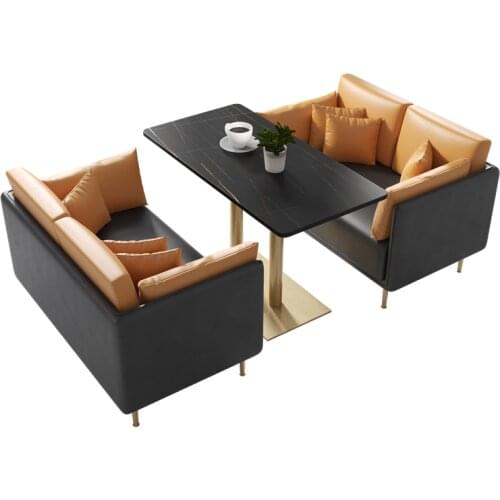 Sales Office Negotiation Rest Area Leisure Sofa Net Red Light Luxury Catering Dessert Milk Tea Shop Cafe Table and Chair