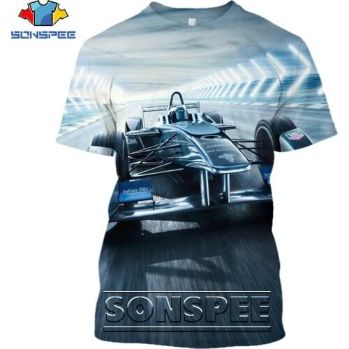 SONSPEE Speed Car Formula Racing F1 Shirt 3D Printing Men Women’s Casual Punk Funny Summer Man Harajuku Oversize Tshirt Kids Top