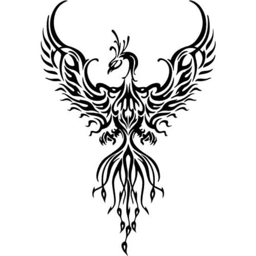 Personality Car Stickers Phoenix Fashion Creative PVC Car Decoration Accessories Decals Anti-UV Waterproof Sunscreen Black/white