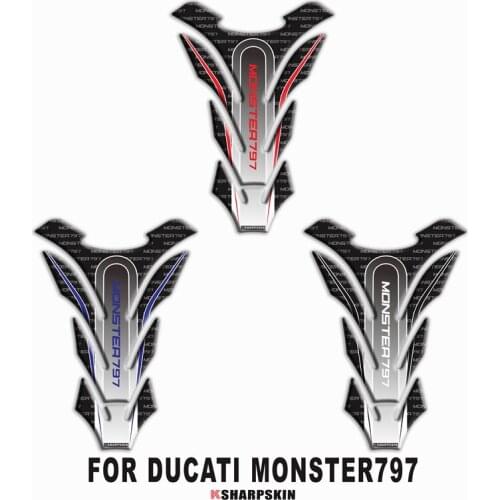 Cool motorcycle personality 3D fuel tank pad protective stickers fish bone modification stickers for DUCATI monster797