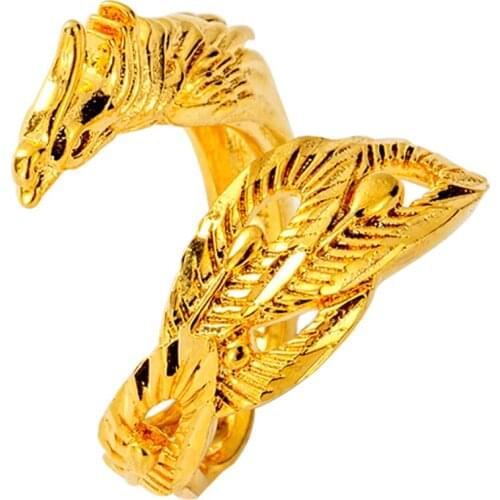 Dragon Adjustable Vintage Punk Ring Men Chunky Copper Biker Rock Rap Embrace Skeleton Head Ring Gothic Valentines Day Gif