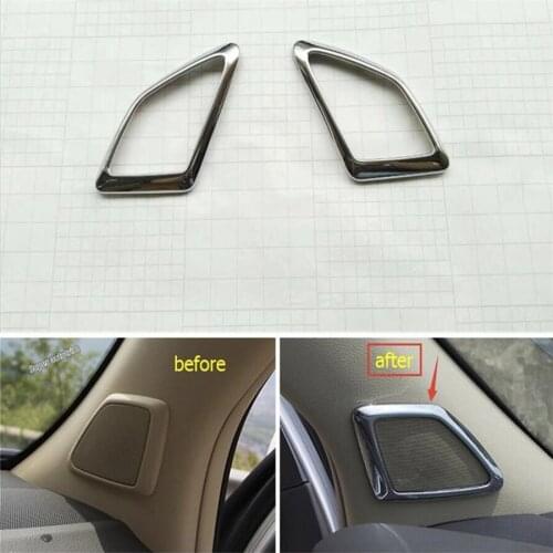 Lapetus Interior For Toyota Land Cruiser Prado FJ150 2014 - 2020 Chrome Pillar A Front Triangle Stereo Speaker Audio Cover Trim