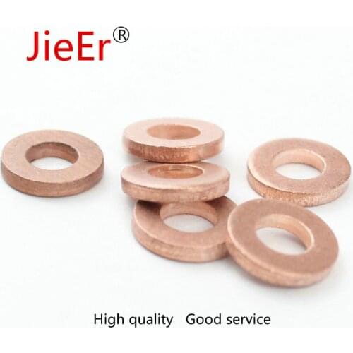 100 pcs/lot F00VC17505(7mm*15***2.5mm) COPPER washer F 00V C17 505 Auto Injector Spare Parts Copper Shim