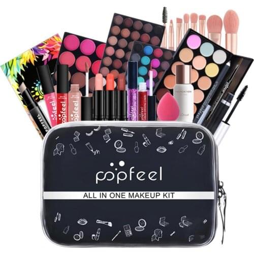 Makeup Set 95 Color Eyeshadow Mascara Lip Gloss Lipstick Concealer Liquid Foundation Eyeliner Brow Pen All In One Cosmetic Kit