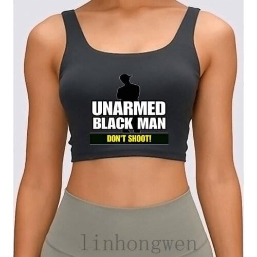 Unarmed Black Man Women Tank Top Sunlight Summer Custom Cool Round Collar Outfit Building Crop Top