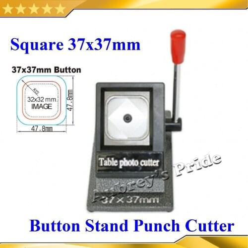 NEW Manual Square 37x37mm Multi Sheets Stand Paper Graphic Punch Die Cutter for Pro Button Maker