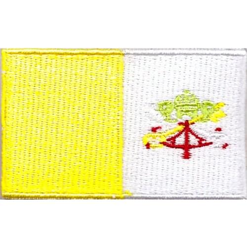 New Products Vatican Flag Logo Garment Embroidered Badge Clothing or Bag Decal Decorative Patchwork Embroidery