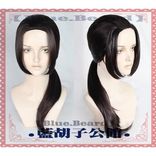 New Type Skunks Aph Black APH Yao Uchiha Itachi Costume Wigs 60cm Long Black Brown Synthetic Cosplay Wig + Wig Cap