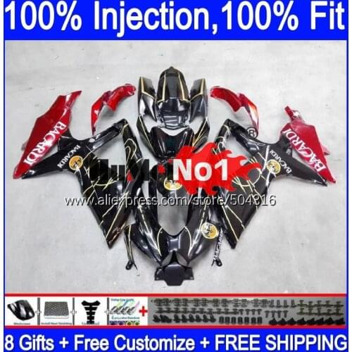 OME For SUZUKI GSXR-750 GSXR 600 750 GSXR600 GSX-R750 17MC.18 GSXR-600 K8 GSXR750 2008 2009 2010 08 09 10 Fairings BACARDI bats