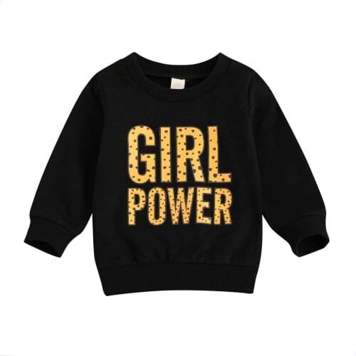 Little Girl’s Casual Long-sleeved Sweatshirt Autumn Personality Polka Dot Letter Pullover Sweater