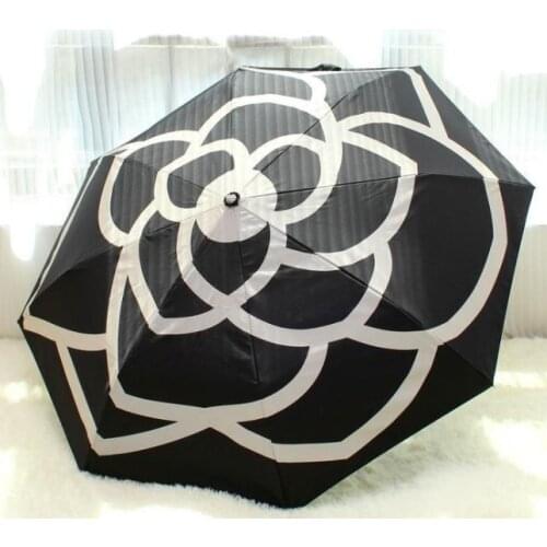Clear Umbrella Ladies Automatic Aluminium Alloy Strong Frame Three Folding Compact Big Rain Umbrella Big Flower Corporate Gift X