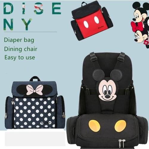 Disney Diaper Backpack Baby Bag for Mom Mickey Wet Bag Fashion Mummy Maternity Diaper Organizer Dinner Chair Bag Nappy Travel