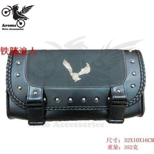 Motorcycle saddle bag for Harley-Davidson tail bags motorbike tool bag PU Leather motocross ATV Off-road moto part dirt pit bike