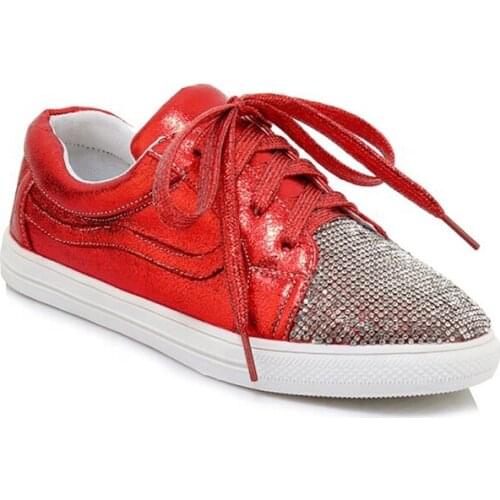 Comfortable fashion Plus Size 10.5 Diamond Ladies Beautiful Flat Causal Shoes Woman