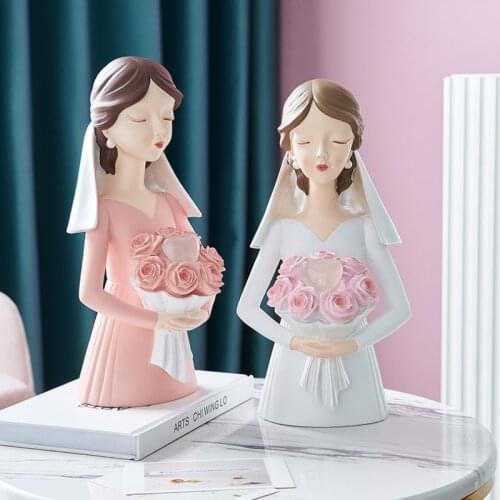Resin Bride vase holds flower home decoration wedding gift for new couple flower arrangement Ornament Sweet Home Accessories