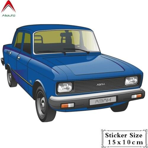 Aliauto Funny Car Sticker Azlk Moskvich 2140 Colorful Vinyl Waterproof Sunscreen Anti-UV Reflective Decal Accessories,15cm*10cm