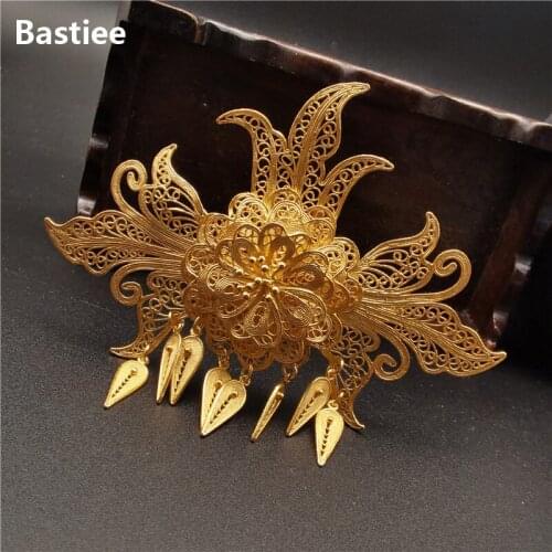 Bastiee Hmong 999 Sterling Silver Hair Stick Flower Pearl Hair Accessories For Women Miao Handmade Hairpin Luxury Jewelry