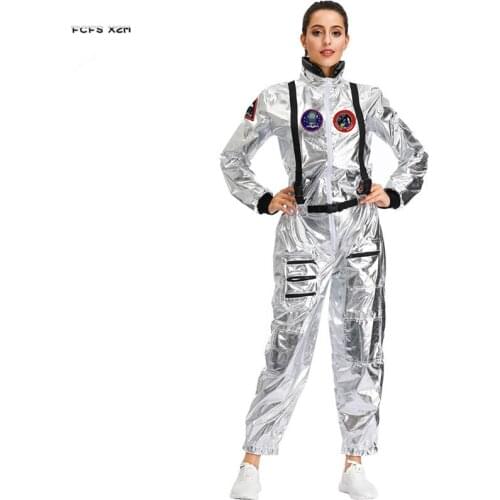 M-XL Women Halloween Cosmonaut uniform Costumes Female astronaut Cosplay Carnival Purim parade Masquerade Role play Party dress