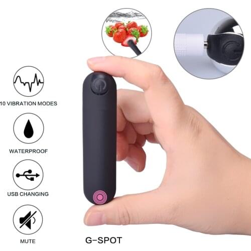 10 Speed Mini Bullet Vibrator for Women Waterproof Clitoris Stimulator Dildo Clitoral G Spot Masturbation USB Charge Sex Toys