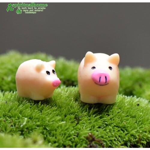 2pcs/lot Mother Pig And Baby Pig Moss Micro Landscape Decoration Doll DIY Decoration Materials Wholesale