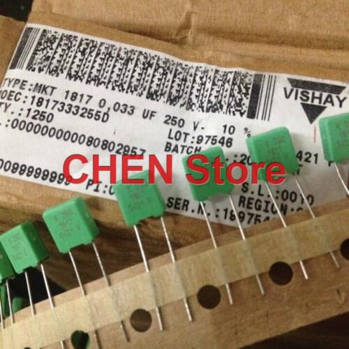 20PCS/50PCS VISHAY ERO MKT1817 0.033UF 250V 10% 333 P5MM green Audio Correction Film Capacitor MKT 1817 33nf 333/250V