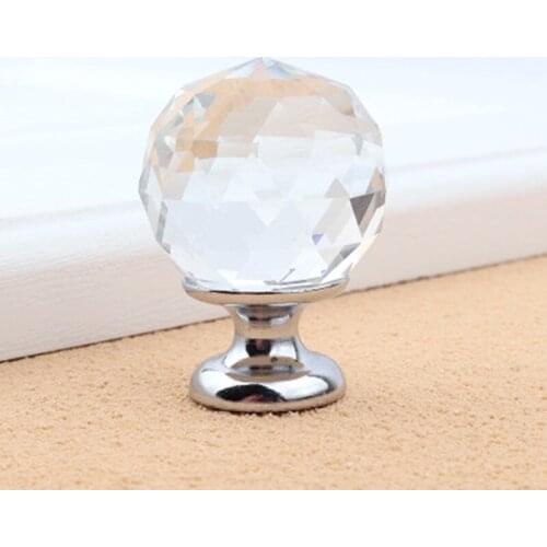 4PCS Diamond Shape Design Crystal Glass Knobs Cupboard Drawer Pull Kitchen Cabinet Door Wardrobe Handles Hardware