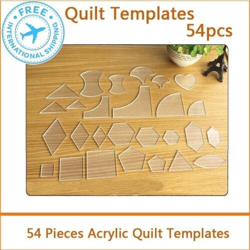 54 Pieces acrylic quilt Templates Patchwork Quilt Template,Handmade Fabric DIY Template,Handmade Tools,Freeshipping