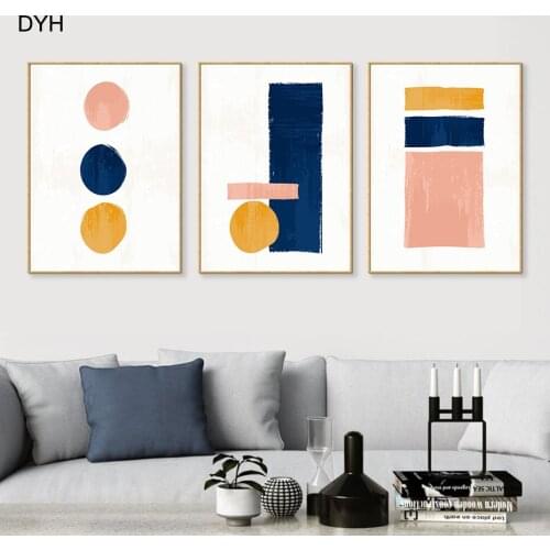 Abstract Shapes Geometric Wall Art Boho Style Poster Print Nordic Canvas Painting Contemporary Art Mural Living Room Decoretion