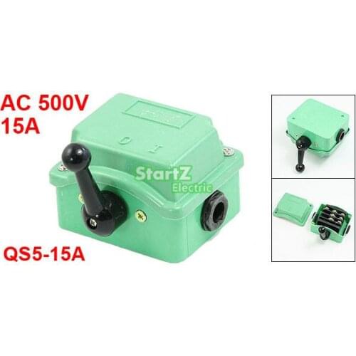 AC 500V 15A QS5-15A Manual Forward Reversing Cam Starter Changeover Switch