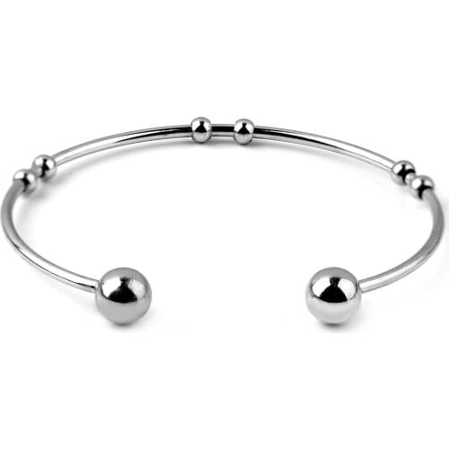 Stainless Steel Adjustable Cuff Bangle Bracelets Blanks Silver Tone Open Charm Wire Bangle Bracelet Base Setting