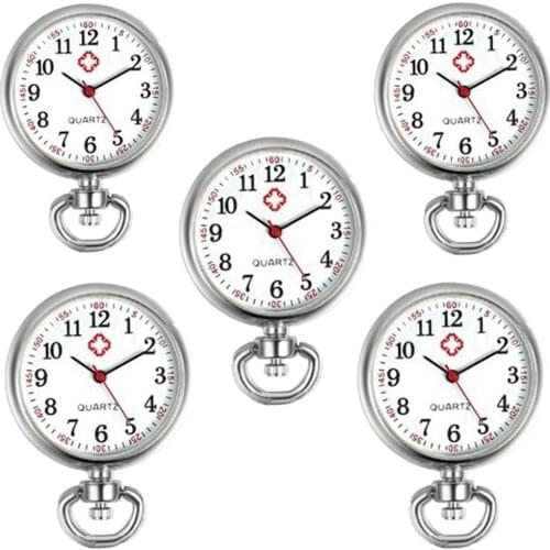 Alloy watch head face parts for nurse doctor pocket watches student test gifts keychain necklace rope clock accessories