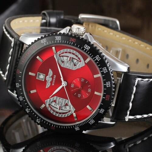 Mens Watches Military Sport Clock Male Top Brand Luxury Sport Clock Casual Date Display Leather Strap Business Wristwatch Reloj