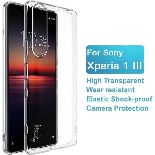 For Sony Xperia 1 III Case IMAK UX-5 Ultra Thin Soft TPU Clear Transparent Back Cover For Sony Xperia1 III Funda Capa Bumper
