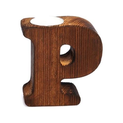 Pony Bed Wood Decorative Letter P Candle holder