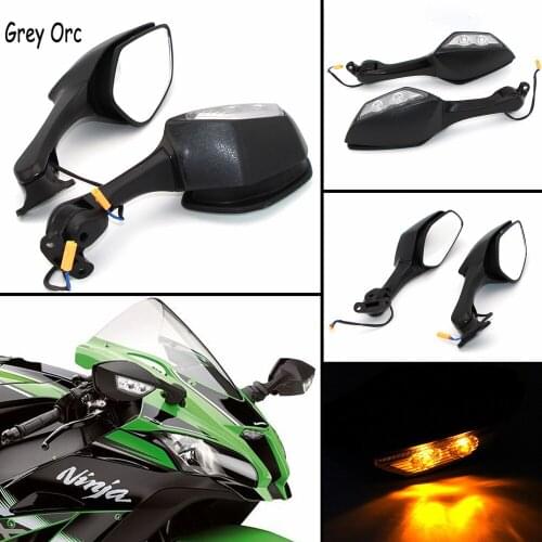 For Kawasaki Ninja H2 2014 2015 ZX 10R ZX-10R 2011 -2015 Side Turn Signals Mirrors Kit Rear View Mirror Rearview mirror