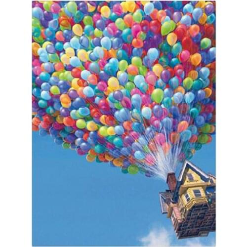 Home Decoration Art Diy 5d Diamond Painting Cartoon Movie Up Hot Air Balloon Cross Stitch Resin Diamond Embroidery Mural Decor
