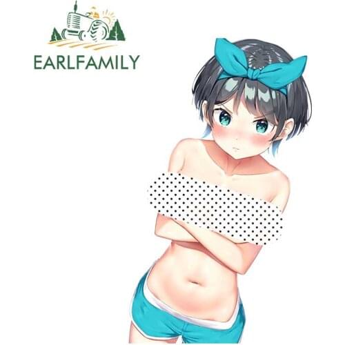 EARLFAMILY 13cm x 8cm for Ruka Sarashina Rent A Girlfriend Anime Car Stickers Personality DIY Decal ScratchProof Vinyl Car Wrap