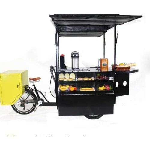 Electric /pedal with MP3 mobile food bike three wheels mini food cart food cart cargo bike tricycle shipping by sea to port