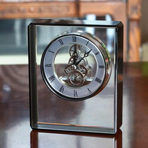 European Mechanical Clock Decoration Home Decoration Living Room Creative Desktop Crystal Clock American Wine Cabinet Crafts