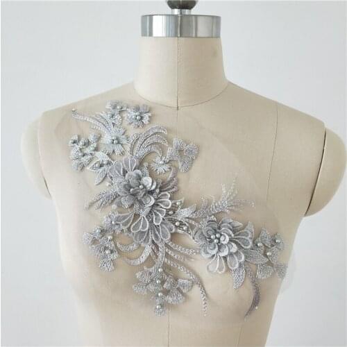 French Lace Wedding Dress Applique DIY Bridal Headdress Ivory Lace Collar Lace Fabric Patch