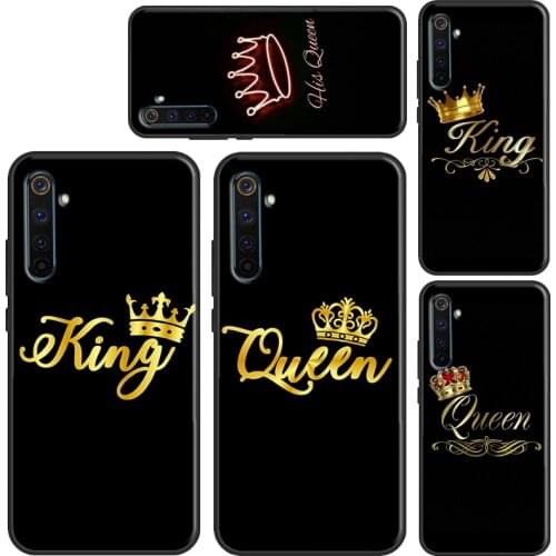 King Queen Crown Case For OPPO Realme 8 Pro 6 7 Q3 Pro C3 C11 C15 C21 GT OnePlus 8 Pro 9 Pro 7T 8T 9R Cover
