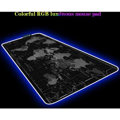 Mairuige World Map RGB Gaming Mouse Pad PC Large Table Mat Rubber Non-slip LED Lol Csgo Gamer Xxl 90X40CMM30X80CMM High Quality