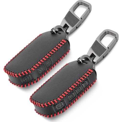 Leather car key fob skin set cover case shell holder for kia 2018 2019 sportage R Stinger remote sorento cerato protect key