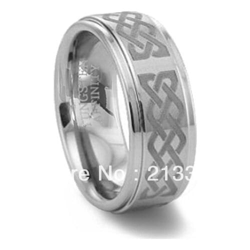 BUY CHEAP PRICE PROMOTION! FREE SHIPPING!USA HOT SELLING HIS & HER TUNGSTEN RING BRUSHED CENTER STEPS WITH TRIBAL WEDDING BAND