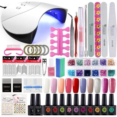 Gel Nail Polish Kit with 60S 90S 120S Timer Setting Nail Lamp Manicure Tools M4YA