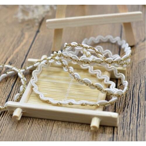 5 Meters/lot Width 0.4cm Hot Stage Gold Thread Lace Applique Trim Ribbon Embroidered Handicraft DIY Clothing Dress Accessories