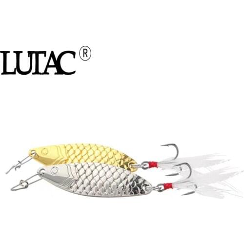 LUTAC free shipping Metal lure for fishing spoon lure metal jigging fishing spoon Fishing Lures Spoon Lure